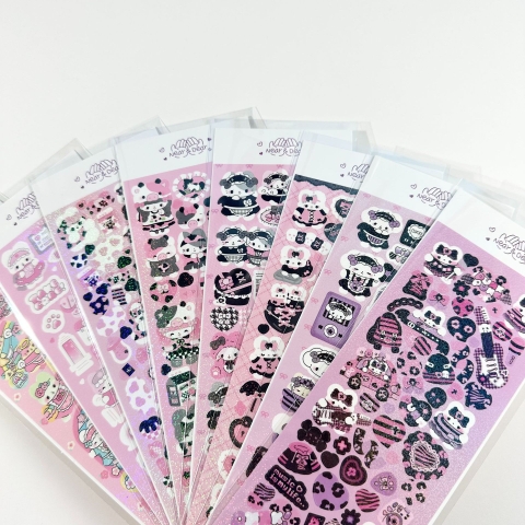 Set 10 Sticker Đen Hồng RC3960