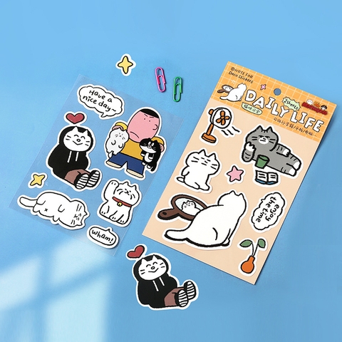 Set 10 Sticker Mèo Hình Vẽ RC3543