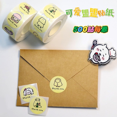 Cuộn 500 Sticker Thankyou Vàng RCSTK4493
