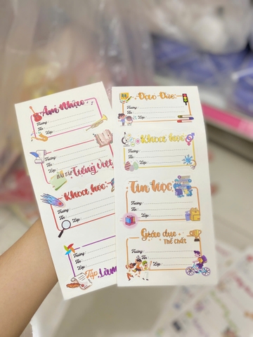 Bịch 5 Tấm Nhãn Vở