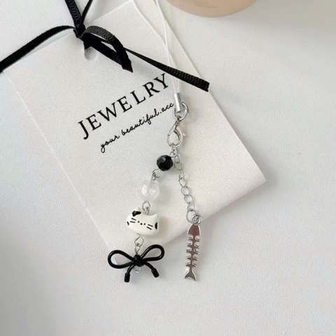 Móc Treo Dây Điện Thoại Mèo Đen