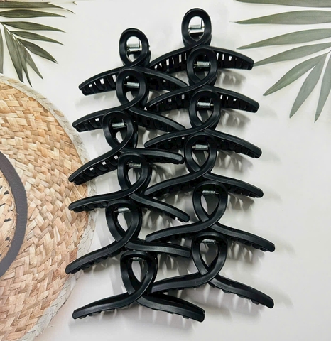 Set 12 Kẹp Xoắn Đen
