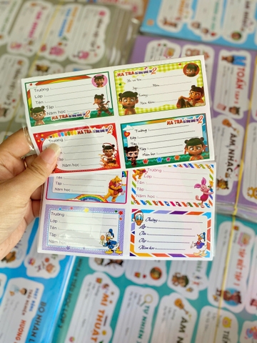 Set 10 Nhãn Vở 4 Ô