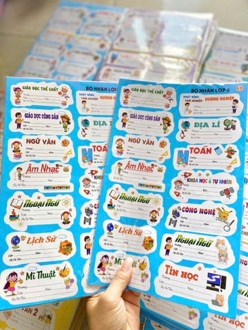 Nhãn Vở Môn Học Theo Lớp 001