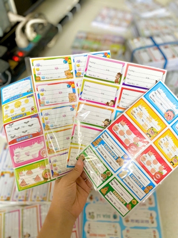 Set 10 Nhãn Vở 10 Ô