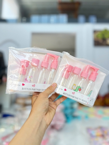 Set 4 Chai Chiết Hồng RC392