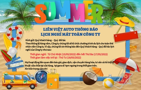 THÔNG BÁO: TỔ CHỨC NGHỈ MÁT CHO CBCNV CÔNG TY