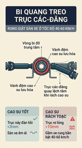 BI QUANG TREO TRỤC CÁC ĐĂNG HỎNG: GẦM XE RUNG GIẬT RẦN RẦN