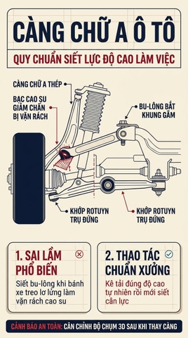 Tại Sao Càng Chữ A Nhanh Hỏng Bạc Cao Su? Lỗi Lắp Đặt 90% Thợ Vườn Mắc