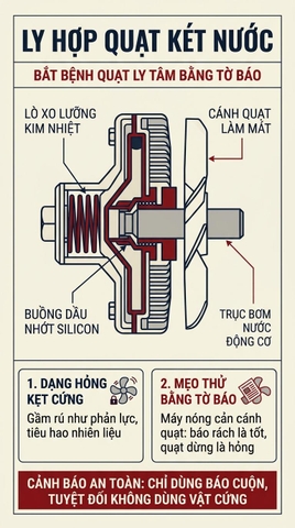 Ly Hợp Quạt Két Nước Bị Liệt Giữa Trưa Nắng: Cách Thử Bằng Tờ Báo 1 Phút