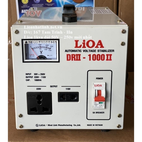 ỔN ÁP LIOA 1000VA - 1000W DẢI 50V ~ 250V ĐỜI MỚI NHẤT