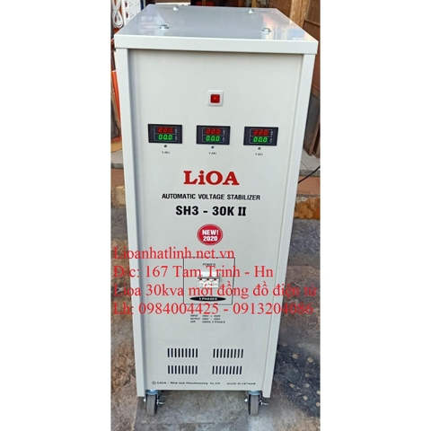 ỔN ÁP LIOA 30KVA 3 PHA SH3 - 30K II ĐỜI MỚI NHẤT 2024 - 2025 DÂY ĐỒNG 100%