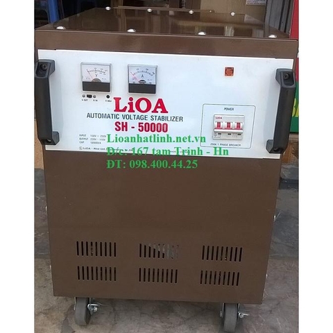 ỔN ÁP LIOA 50KVA 1 PHA MẦU NÂU, ĐỒNG HỒ CƠ THẾ HỆ 1