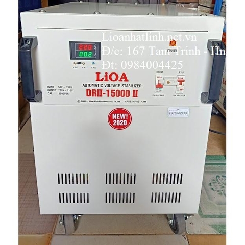 ỔN ÁP LIOA 15KVA - 15KW THẾ HỆ 2 DRII - 15000 II ĐỜI MỚI NHẤT 2024 - 2025 DÂY ĐỒNG 100%
