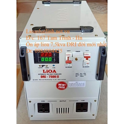 ỔN ÁP LIOA 7.5KVA - 7KW DRI - 7500 II ĐỜI MỚI NHẤT 2024 - 2025 DÂY ĐỒNG 100%