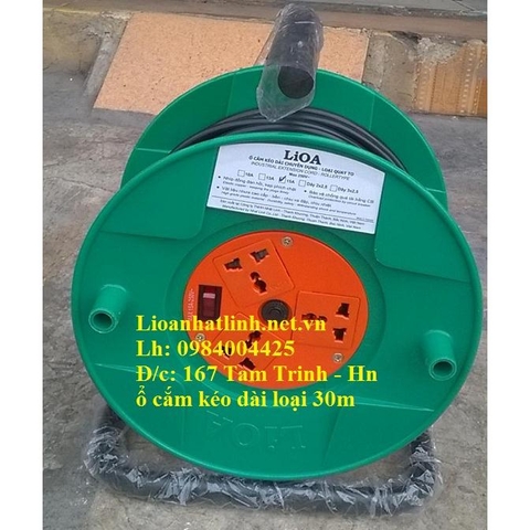 Ổ CẮM KÉO DÀI QUAY TAY LIOA KIỂU RULO 30M DÂY 3 LÕI ( QT30 - 3 - 10A)