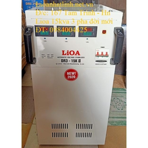 ỔN ÁP LIOA 15KVA 3 PHA DR3 - 15K II DẢI RỘNG 160V ~ 430V ĐỜI MỚI 2024 - 2025