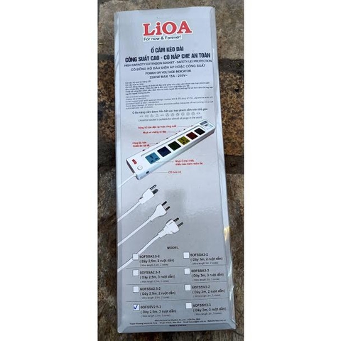 Ổ CẮM LIOA 6 LỖ CÔNG SUẤT LỚN  DÂY 3 LÕI 6OFSSV2.5-3