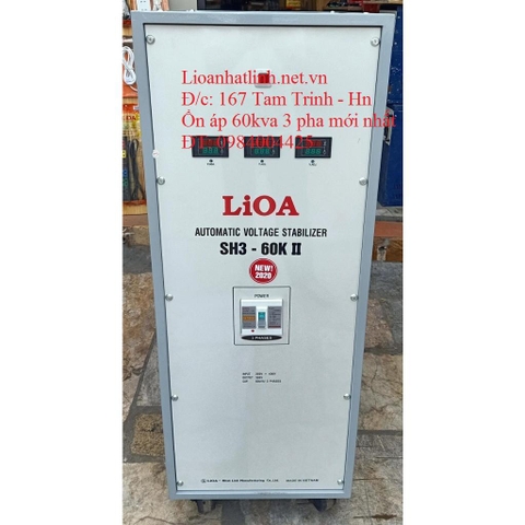 ỔN ÁP LIOA 60KVA 3 PHA SH3 - 60K II ĐỜI MỚI NHẤT 2024 - 2025 DÂY ĐỒNG 100%