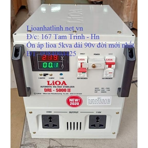 ỔN ÁP LIOA 5KVA - 5KW DRI - 5000 II ĐỜI MỚI NHẤT 2024 - 2025 DÂY ĐỒNG 100%
