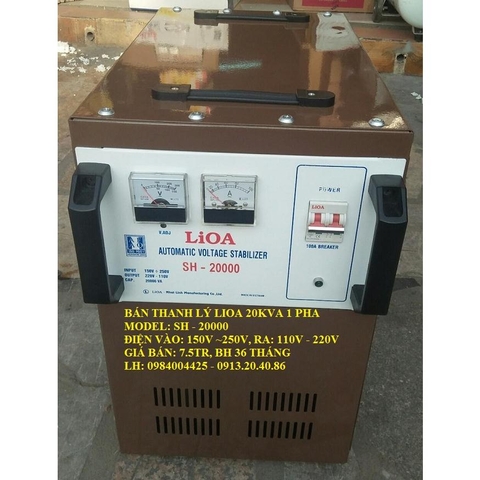 ỔN ÁP LIOA 20KVA 1 PHA (HÀNG TỒN KHO, HÀNG BẦY MẪU)