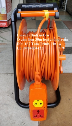 Ổ CẮM KÉO DÀI QUAY TAY LIOA KIỂU RULO 30M DÂY 2X2+1X1MM LOẠI CHỐNG XOẮN DÙNG CHO CÔNG TRƯỜNG