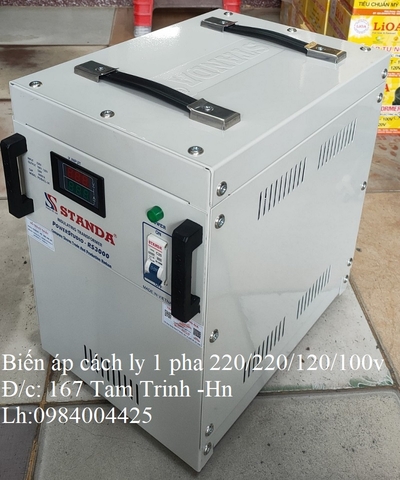 BIẾN ÁP CÁCH LY 1 PHA 3KVA 220V/ 220V/ 120V/ 100V HÃNG STANDA SẢN XUẤT
