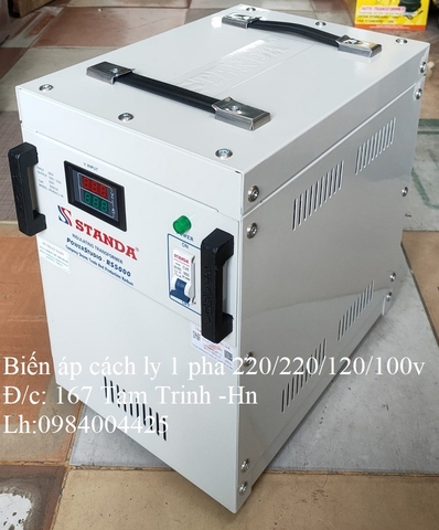 BIẾN ÁP CÁCH LY 1 PHA 5KVA 220V/ 220V/ 120V/ 100V HÃNG STANDA SẢN XUẤT