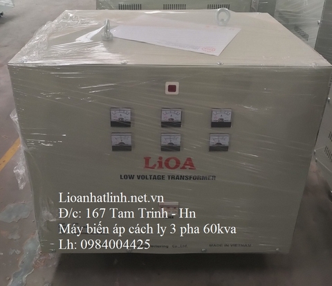 MÁY BIẾN ÁP CÁCH LY 3 PHA 60KVA LIOA