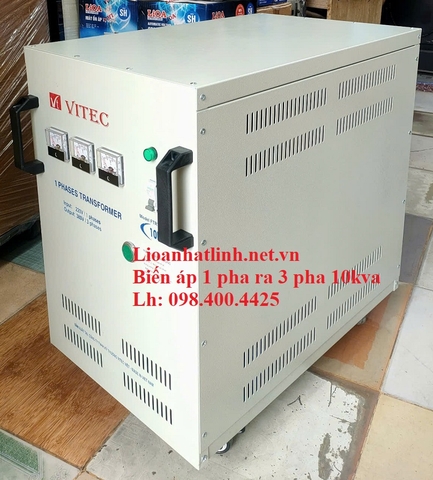 BIẾN ÁP VÀO 1 PHA 220V RA 3 PHA 380V 10KVA - 10KW GIÁ RẺ