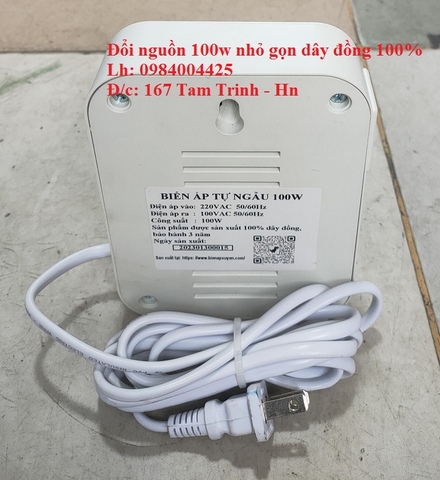 ĐỔI NGUỒN 220V SANG 100V 100W HỢP LONG NHỎ GỌN DÂY ĐỒNG 100%