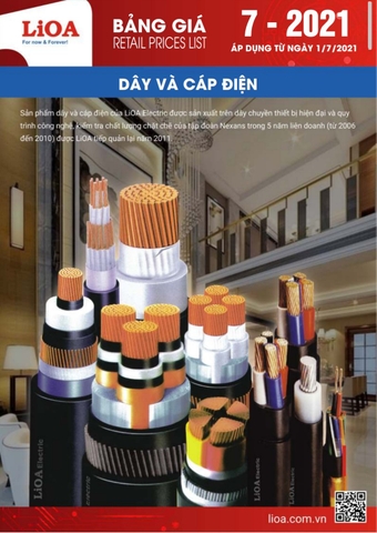 BẢNG BÁO GIÁ DÂY CÁP ĐIỆN LIOA MỚI NHẤT HIỆN NAY