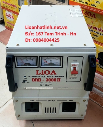 ỔN ÁP LIOA 3KVA  MODEL DRII - 3000 II ĐỜI MỚI NHẤT 2024 - 2025 DÂY ĐỒNG 100%