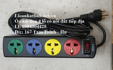 Ổ CẮM ĐIỆN CÓ DÂY NỐI ĐẤT LIOA 4 LỖ 3M MODEL 4DND3.3.10 GIÁ RẺ
