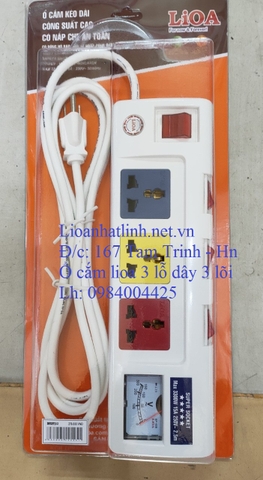 Ổ CẮM LIOA CÔNG SUẤT LỚN DÂY 3 LÕI ĐỒNG HỒ V MODEL 3OFSSV2.5-3