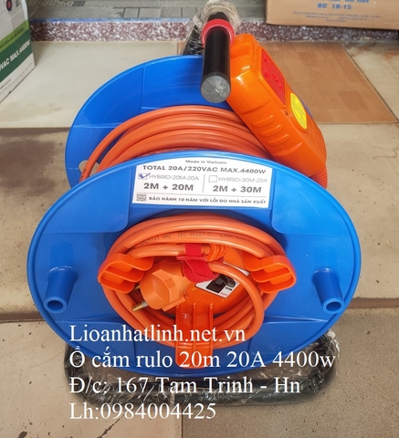 Ổ CẮM ĐIỆN RULO LIOA TỰ RÚT 20M CÔNG SUẤT 4000W - 5000W MODEL HYBRID - 20M - 20A