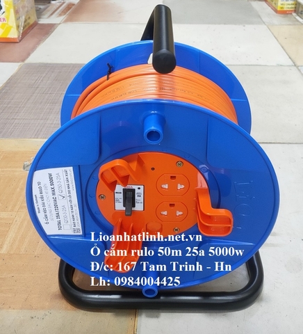 Ổ CẮM ĐIỆN RULO 50M CÔNG SUẤT LỚN 25A 5000W DÙNG CHO SẠC Ô TÔ XE ĐIỆN VINFAST