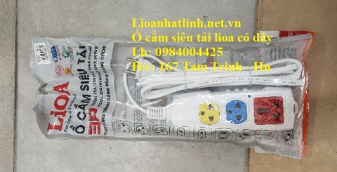Ổ CẮM SIÊU TẢI LIOA 2 LỖ, 3 LỖ, 4 LỖ, 6 LỖ DÂY 3M DÒNG MAX 15A - 20A 3300W - 4400W