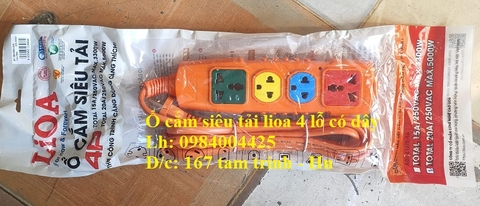 Ổ CẮM SIÊU TẢI LIOA 2 LỖ, 3 LỖ, 4 LỖ, 6 LỖ DÂY 5M DÒNG MAX 15A - 20A 3300W - 4400W