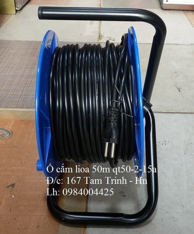 Ổ CẮM KÉO DÀI QUAY TAY LIOA KIỂU RULO 50M - 3300W ( QT50 - 2 - 15A)
