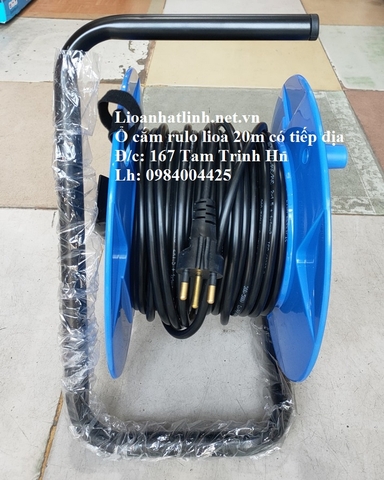Ổ CẮM KÉO DÀI QUAY TAY LIOA KIỂU RULO 20M CÓ DÂY TIẾP ĐỊA ( QT20 - 3 - 15A)