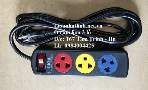 Ổ CẮM ĐIỆN 3 CHẤU LIOA DÂY 5M MẦU ĐEN THẾ HỆ MỚI MODEL 3SND5.2.10