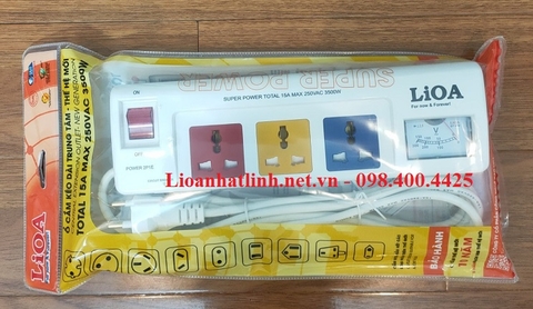 Ổ CẮM KÉO DÀI CÔNG SUẤT LỚN LIOA 3 LỖ CẮM MÃ SẢN PHẨM 3OFSSV2.5-2 ( 3OFSSV3-3 )