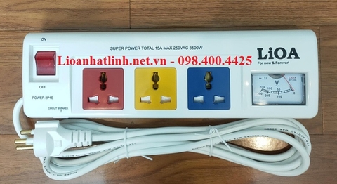 Ổ CẮM KÉO DÀI CÔNG SUẤT LỚN LIOA 3 LỖ CẮM MÃ SẢN PHẨM 3OFSSV2.5-2 ( 3OFSSV3-3 )