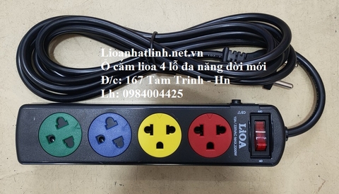 Ổ CẮM LIOA 4 Ổ 2 CHẤU 5M 10A 2000W - 2200W MODEL 4SND5.2.10