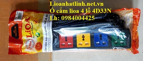 Ổ CẮM ĐIỆN LIOA 4 CHẤU DÂY 3 LÕI CÓ NỐI ĐẤT MÃ SẢN PHẨM 4D33N