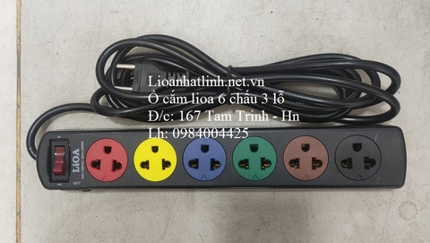Ổ CẮM LIOA 6 CHÂN CẮM 2 CHẤU 5M 10A 2000W - 2200W MODEL 6SND5.2.10