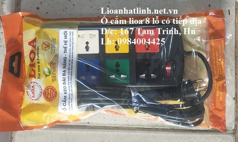 Ổ CẮM KÉO DÀI LIOA 3 CHẤU 8 LỖ ĐA NĂNG DÂY DÀI 3M MODEL 8D33N
