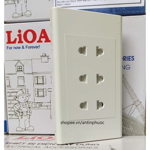 Ổ CẮM LIOA ÂM TƯỜNG 1 LỖ, 2 LỖ, 3 LỖ LOẠI 2 CHẤU