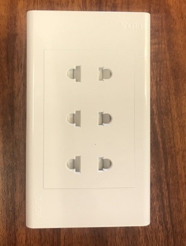 Ổ CẮM LIOA ÂM TƯỜNG 1 LỖ, 2 LỖ, 3 LỖ LOẠI 2 CHẤU